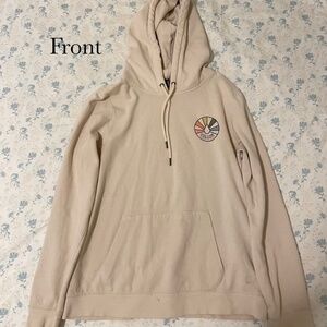 Oversized, Off white Volcom Hoodie with Sunset Logo